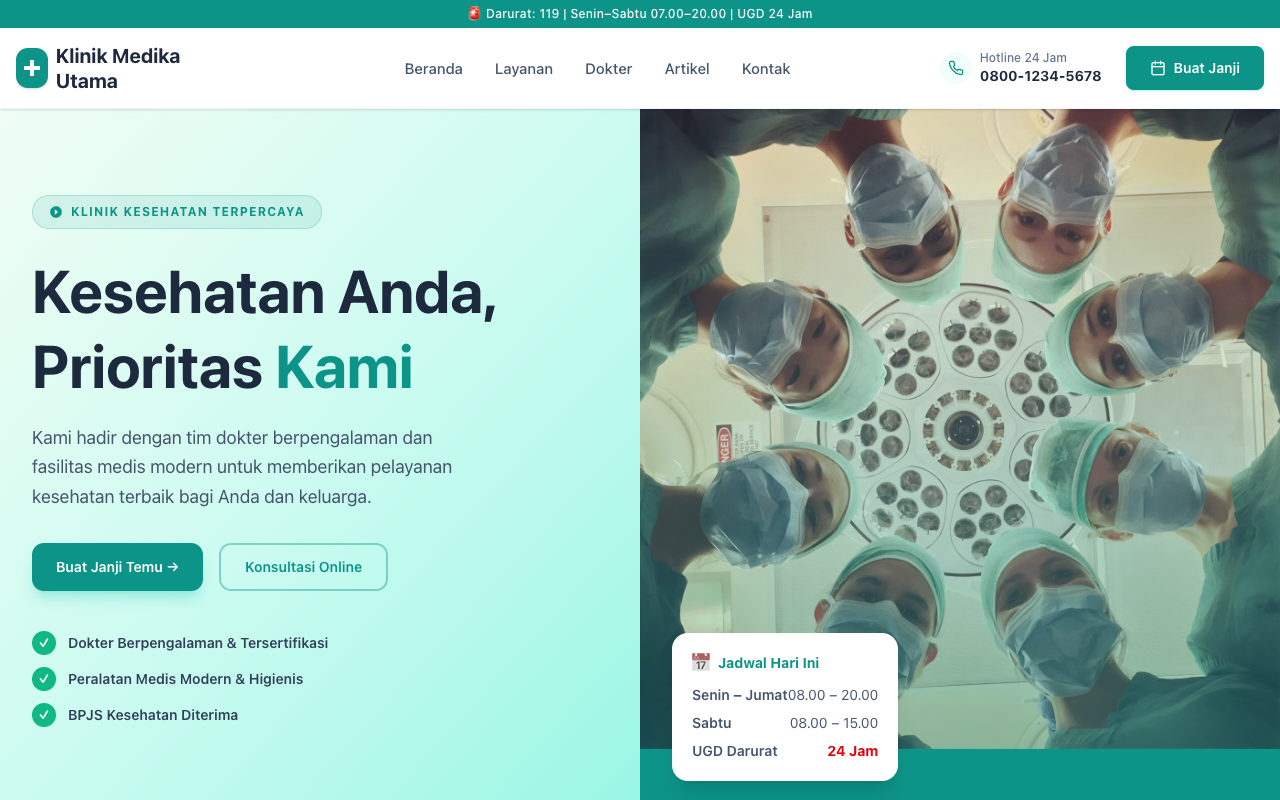 Preview template Clinic Basic
